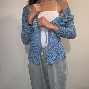 Blue Vintage Floral Cardigan